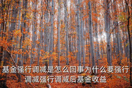 基金強減會對基金產(chǎn)生什么影響，強行調(diào)減對原有基金持有人是否有損害