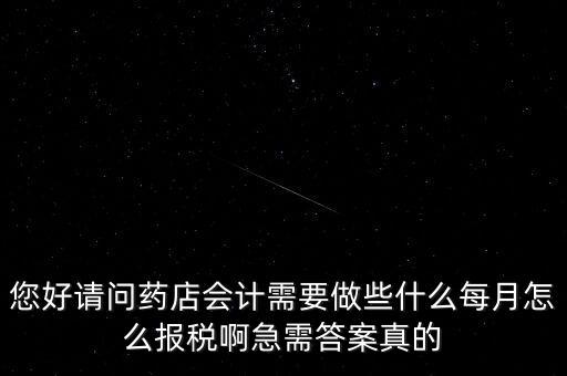 您好請問藥店會(huì)計(jì)需要做些什么每月怎么報(bào)稅啊急需答案真的