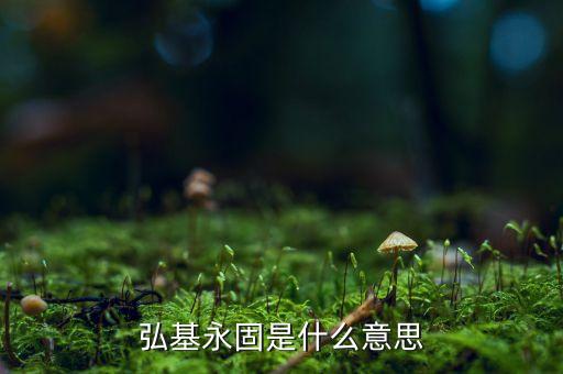 鴻基永固什么意思，弘基永固是什么意思