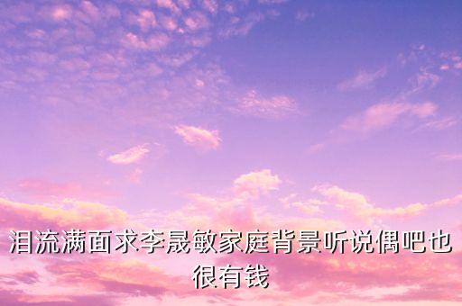 人眾李敏什么背景，淚流滿面求李晟敏家庭背景聽說(shuō)偶吧也很有錢