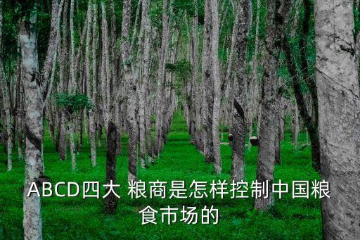中國四大糧商,中糧集團和四大糧商的比較