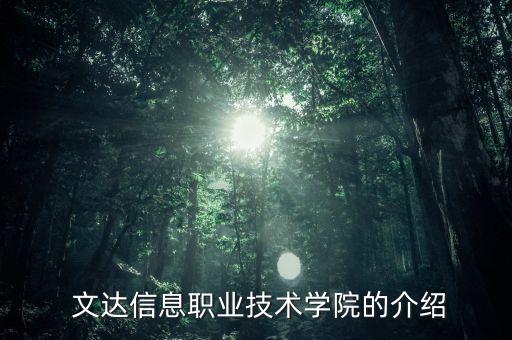  文達信息職業(yè)技術(shù)學院的介紹
