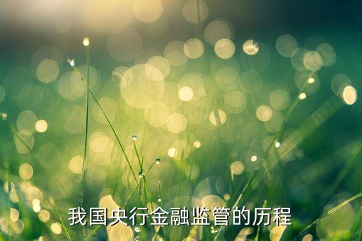 我國(guó)央行金融監(jiān)管的歷程