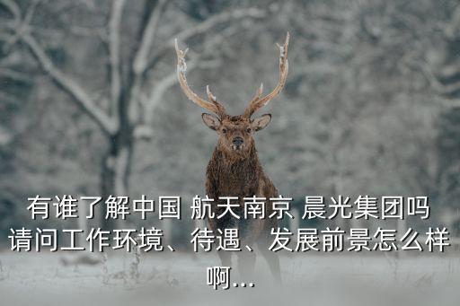 有誰了解中國 航天南京 晨光集團(tuán)嗎請問工作環(huán)境、待遇、發(fā)展前景怎么樣啊...