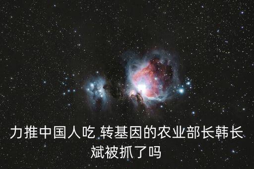 力推中國人吃 轉基因的農業(yè)部長韓長斌被抓了嗎