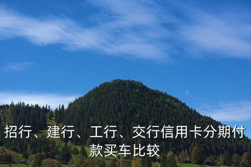 招行、建行、工行、交行信用卡分期付款買車比較