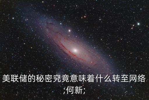 美聯(lián)儲的秘密究竟意味著什么轉至網(wǎng)絡;何新;