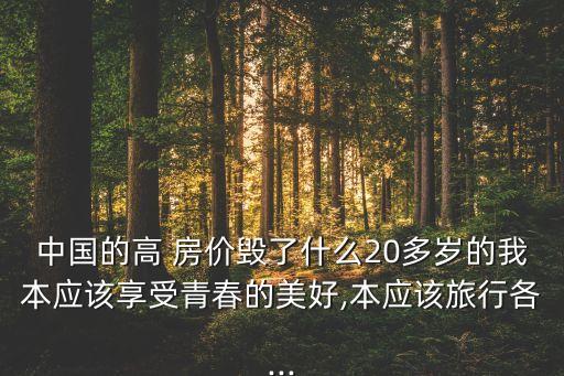 中國的高 房價毀了什么20多歲的我本應該享受青春的美好,本應該旅行各...