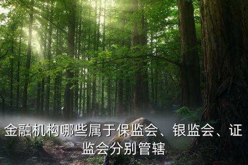 金融機(jī)構(gòu)哪些屬于保監(jiān)會(huì)、銀監(jiān)會(huì)、證監(jiān)會(huì)分別管轄