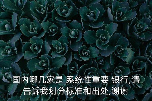 國內(nèi)哪幾家是 系統(tǒng)性重要 銀行,請告訴我劃分標(biāo)準(zhǔn)和出處,謝謝