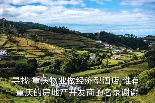 尋找 重慶物業(yè)做經(jīng)濟(jì)型酒店,誰(shuí)有 重慶的房地產(chǎn)開發(fā)商的名錄謝謝