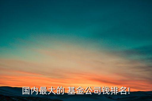 國(guó)內(nèi)最大的 基金公司錢排名!