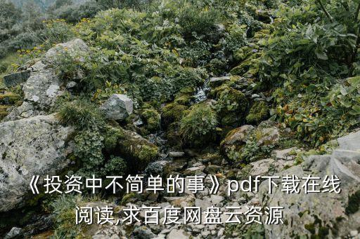《投資中不簡單的事》pdf下載在線閱讀,求百度網盤云資源