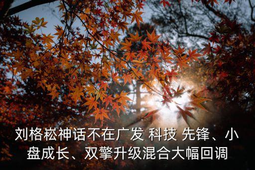 劉格崧神話不在廣發(fā) 科技 先鋒、小盤成長、雙擎升級混合大幅回調(diào)