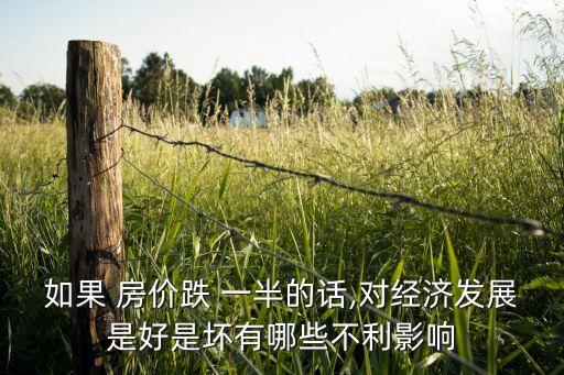如果 房?jī)r(jià)跌 一半的話,對(duì)經(jīng)濟(jì)發(fā)展是好是壞有哪些不利影響