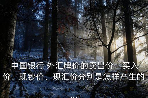  中國銀行 外匯牌價(jià)的賣出價(jià)、買入價(jià)、現(xiàn)鈔價(jià)、現(xiàn)匯價(jià)分別是怎樣產(chǎn)生的...