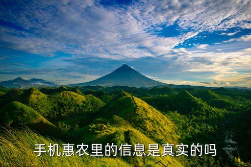 手機(jī)惠農(nóng)里的信息是真實的嗎