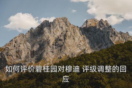 如何評價碧桂園對穆迪 評級調整的回應