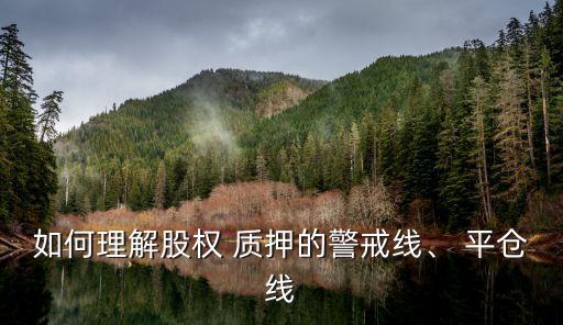 如何理解股權(quán) 質(zhì)押的警戒線、 平倉線