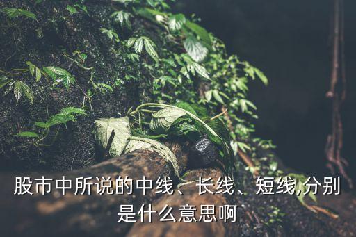 股市中所說的中線、長線、短線,分別是什么意思啊