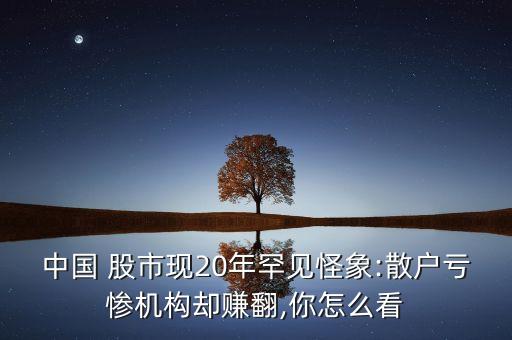 中國(guó) 股市現(xiàn)20年罕見怪象:散戶虧慘機(jī)構(gòu)卻賺翻,你怎么看