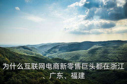 為什么互聯(lián)網(wǎng)電商新零售巨頭都在浙江、廣東、福建