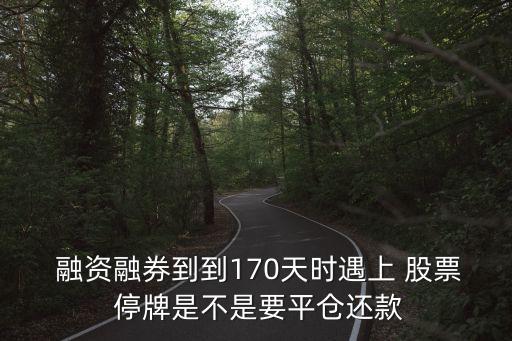  融資融券到到170天時(shí)遇上 股票 停牌是不是要平倉(cāng)還款