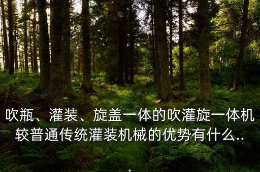 吹瓶、灌裝、旋蓋一體的吹灌旋一體機(jī)較普通傳統(tǒng)灌裝機(jī)械的優(yōu)勢有什么...