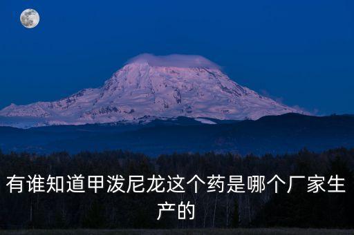 有誰知道甲潑尼龍這個藥是哪個廠家生產的
