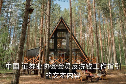 中國 證券業(yè)協(xié)會(huì)會(huì)員反洗錢工作指引的文本內(nèi)容