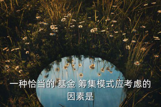 一種恰當?shù)?基金 籌集模式應(yīng)考慮的因素是