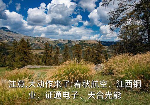 注意,大動作來了:春秋航空、江西銅業(yè)、證通電子、天合光能