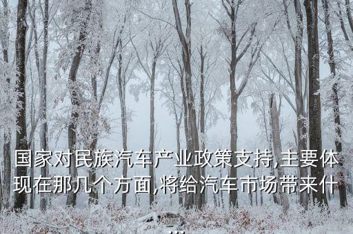 國(guó)家對(duì)民族汽車(chē)產(chǎn)業(yè)政策支持,主要體現(xiàn)在那幾個(gè)方面,將給汽車(chē)市場(chǎng)帶來(lái)什...