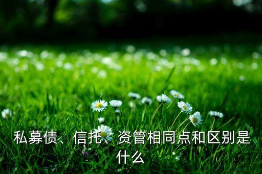  私募債、信托、資管相同點(diǎn)和區(qū)別是什么