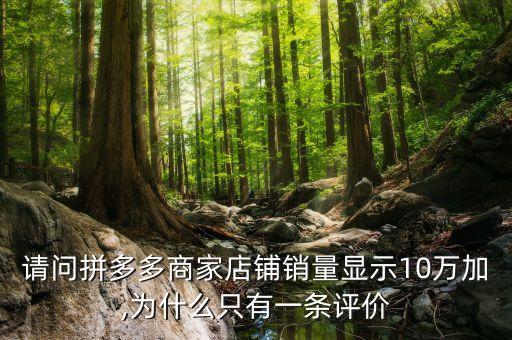 請(qǐng)問拼多多商家店鋪銷量顯示10萬(wàn)加,為什么只有一條評(píng)價(jià)