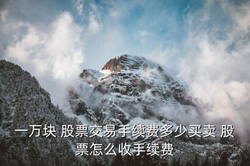 一萬(wàn)塊 股票交易手續(xù)費(fèi)多少買(mǎi)賣(mài) 股票怎么收手續(xù)費(fèi)