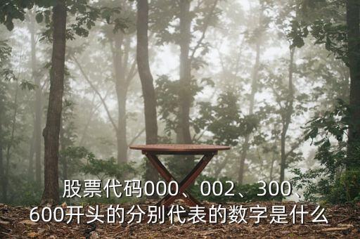 股票代碼000、002、300、600開(kāi)頭的分別代表的數(shù)字是什么