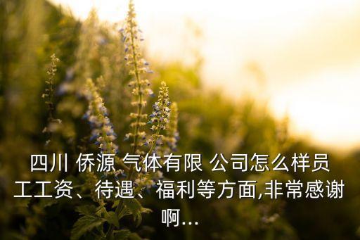 四川 僑源 氣體有限 公司怎么樣員工工資、待遇、福利等方面,非常感謝啊...
