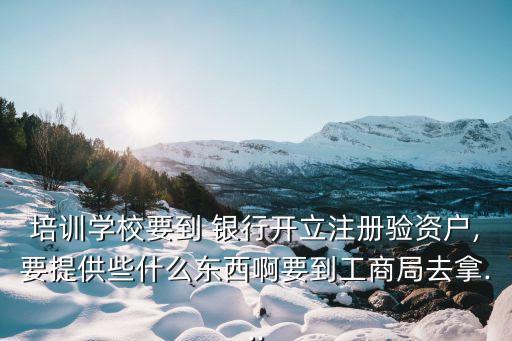 培訓(xùn)學(xué)校要到 銀行開(kāi)立注冊(cè)驗(yàn)資戶(hù),要提供些什么東西啊要到工商局去拿...