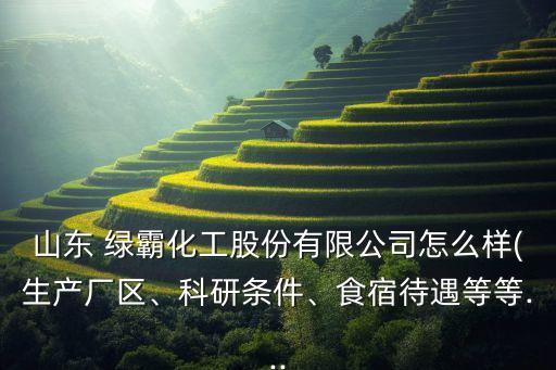 山東 綠霸化工股份有限公司怎么樣(生產(chǎn)廠區(qū)、科研條件、食宿待遇等等...