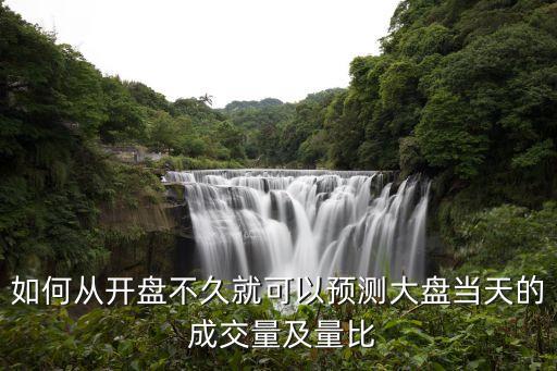 如何從開盤不久就可以預(yù)測大盤當天的 成交量及量比