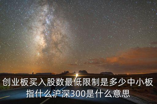 創(chuàng)業(yè)板買(mǎi)入股數(shù)最低限制是多少中小板指什么滬深300是什么意思