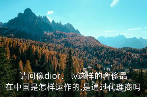 請(qǐng)問像dior、 lv這樣的奢侈品在中國是怎樣運(yùn)作的,是通過代理商嗎
