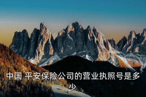 中國 平安保險(xiǎn)公司的營(yíng)業(yè)執(zhí)照號(hào)是多少