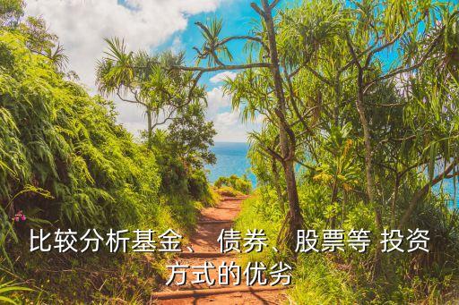 比較分析基金、 債券、股票等 投資方式的優(yōu)劣