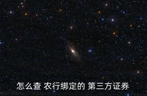 怎么查 農行綁定的 第三方證券