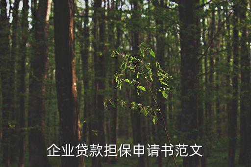 企業(yè)貸款擔(dān)保申請(qǐng)書范文