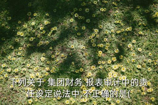 下列關(guān)于 集團(tuán)財(cái)務(wù) 報表審計(jì)中的責(zé)任設(shè)定說法中,不正確的是(