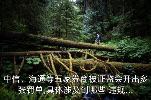 中信、海通等五家券商被證監(jiān)會開出多張罰單,具體涉及到哪些 違規(guī)...