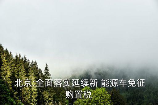  北京:全面落實(shí)延續(xù)新 能源車免征購(gòu)置稅